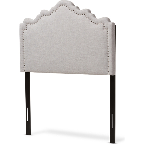 Nadeen Twin Headboard in Gray Beige Fabric